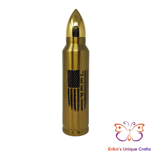 Jeep American Flag Bullet Thermos - Erikas Crafts