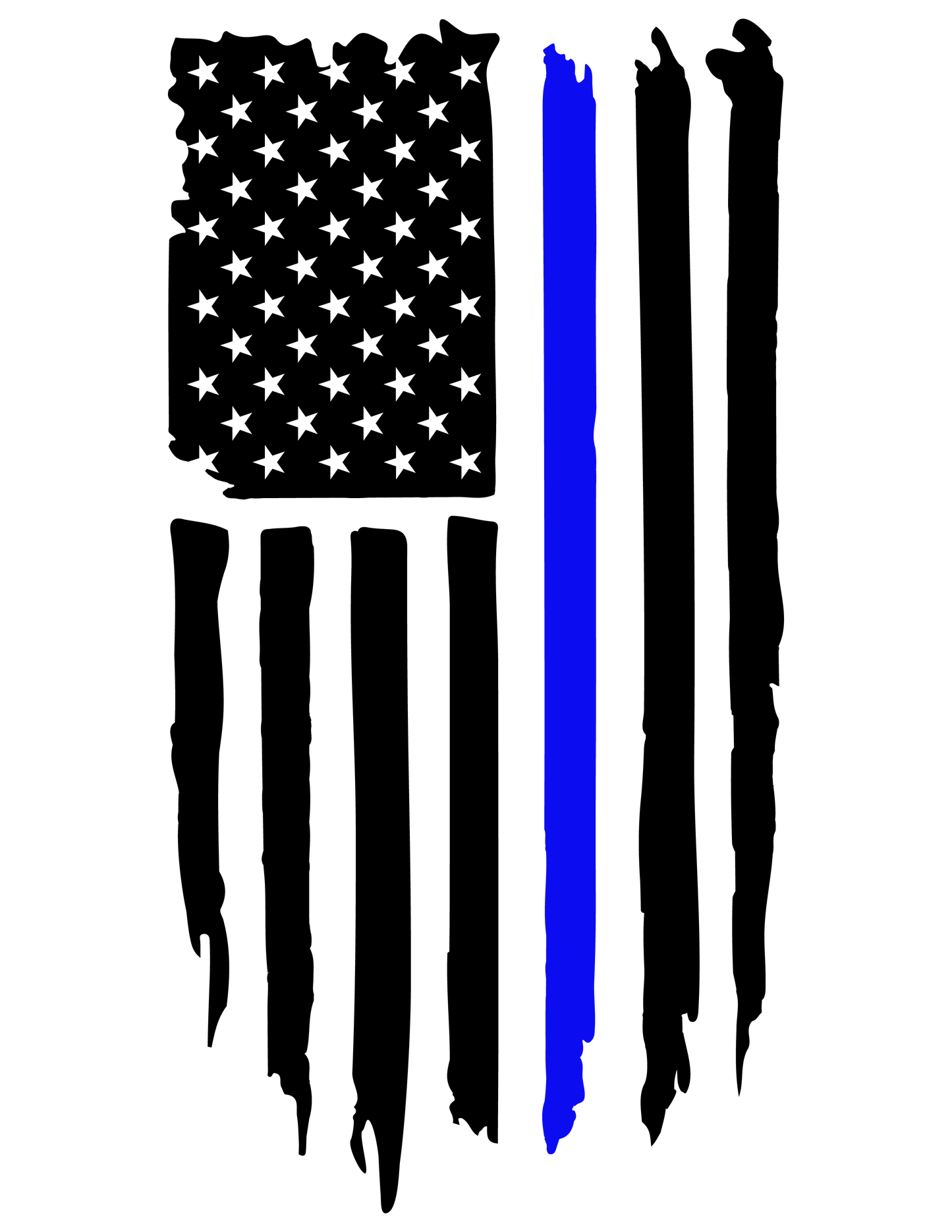 Police Blue Line Distressed Flag Bullet Thermos