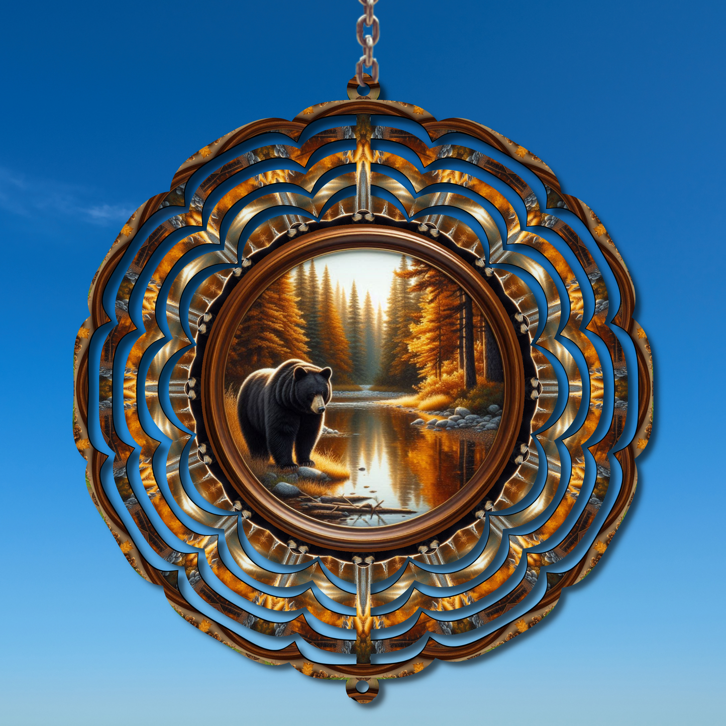 Autumn Bear Wind Spinner