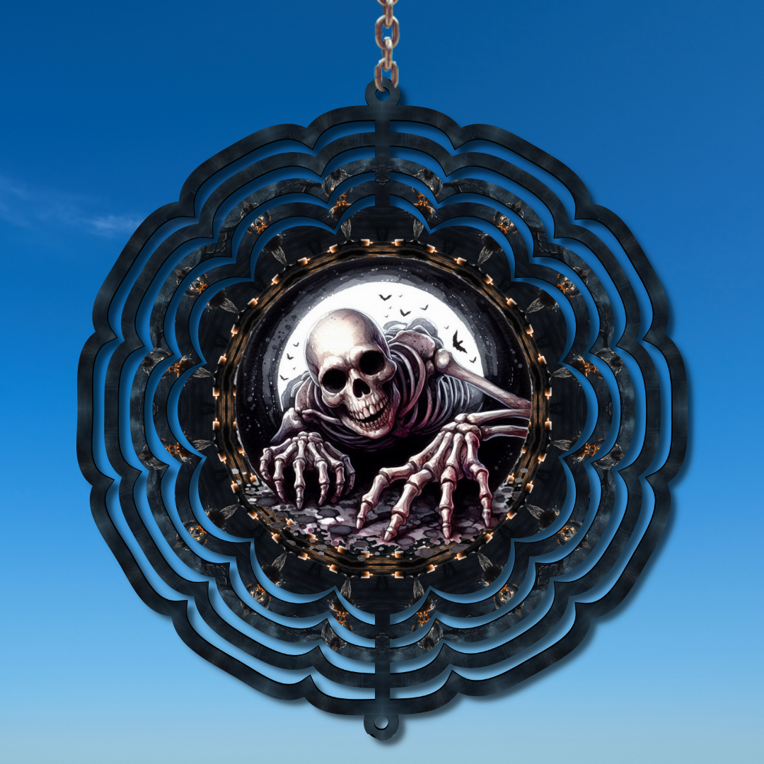 Crawling Skeleton Wind Spinner