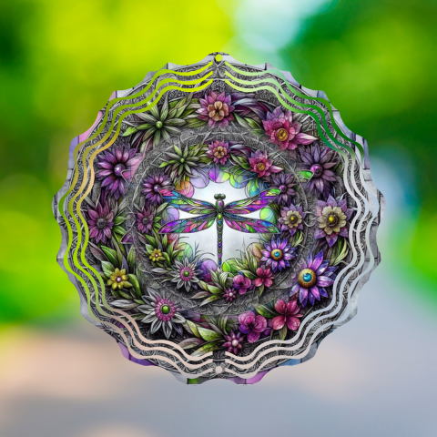 Dragonfly Flower Wind Spinner