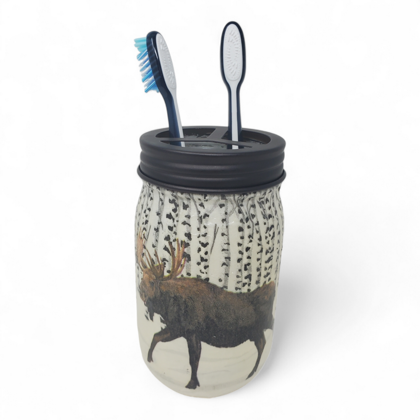 Winter Moose Mason Jar