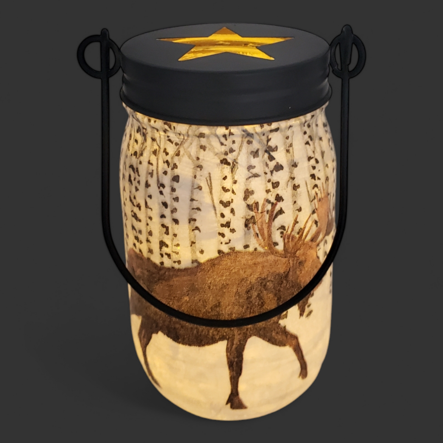 Winter Moose Mason Jar