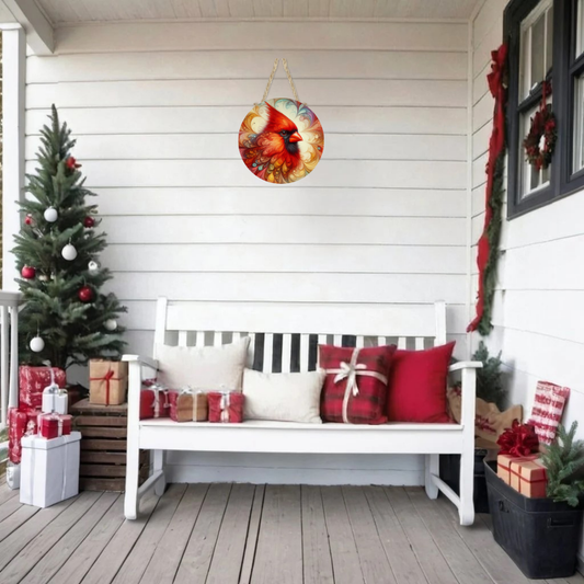 Abstract Cardinal Round Hanging Door Sign - Door Sign