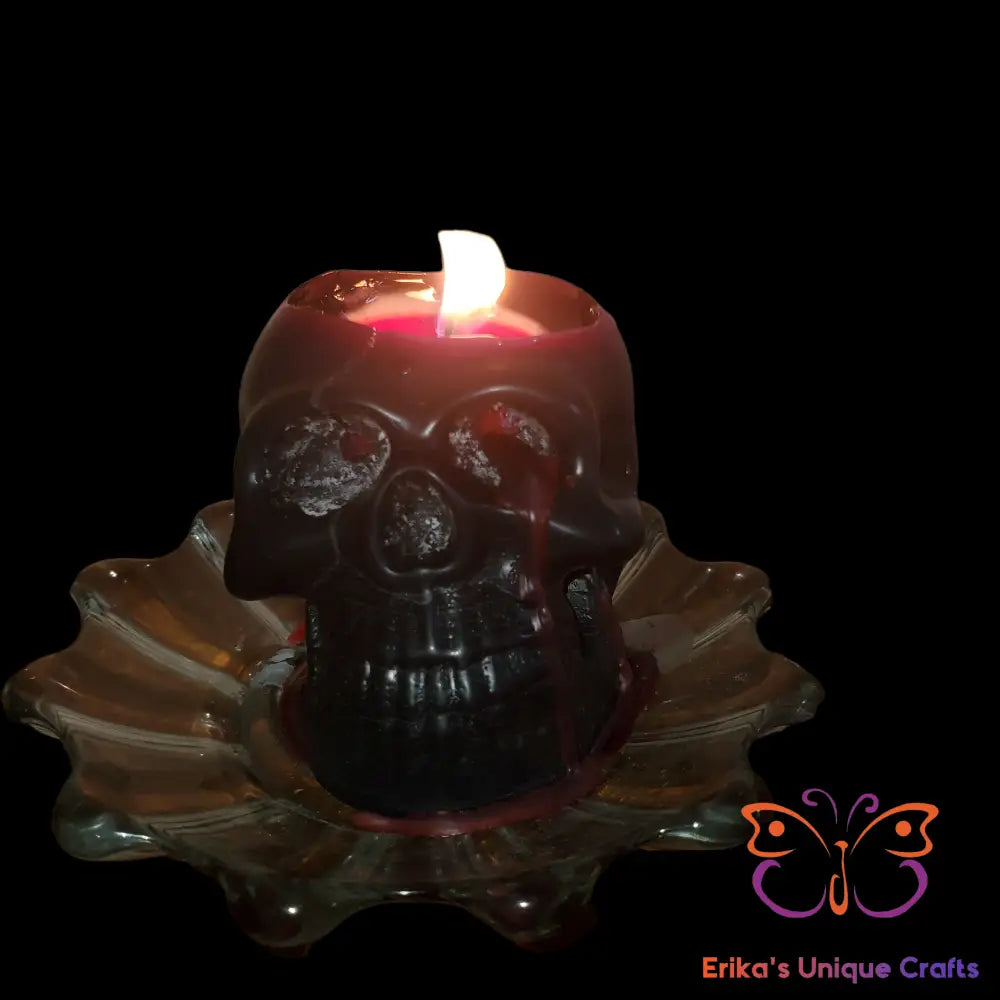 Bleeding Skull Beeswax Candle