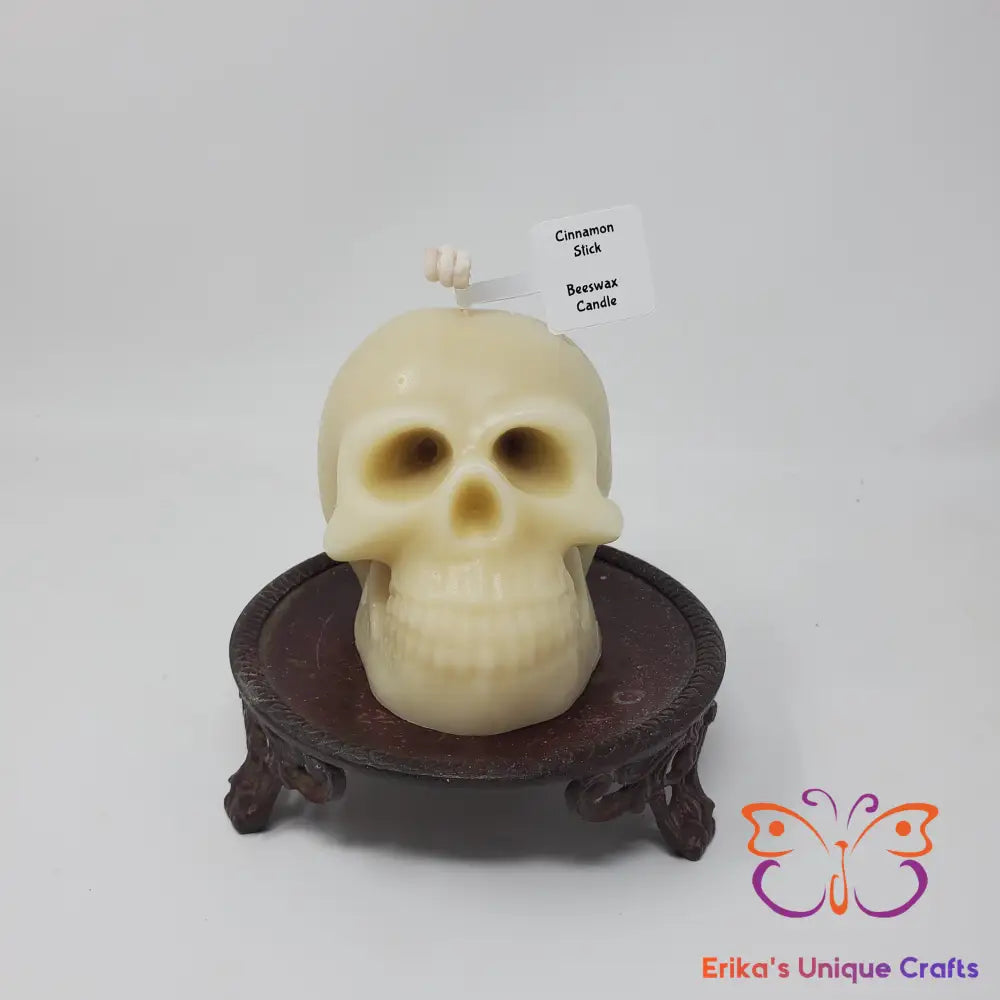 Bleeding Skull Candles Cinnamon Stick/White & Red/Beeswax Candles