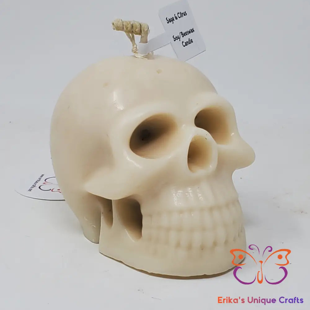 Bleeding Skull Candles Sage & Citrus/White & Red/Beeswax Candles