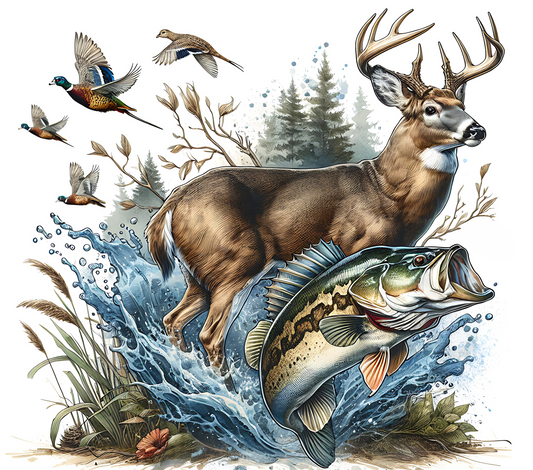 Color Running Buck Fish Game Bullet Thermos Tumbler