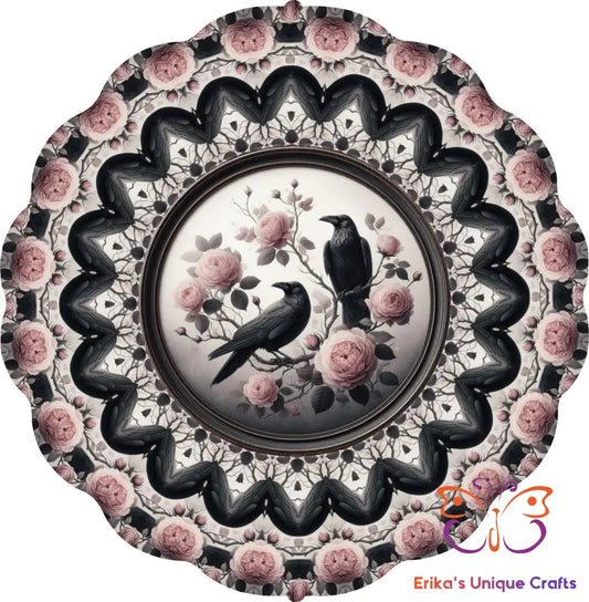 Crow in Roses Wind Spinner Wind Spinner