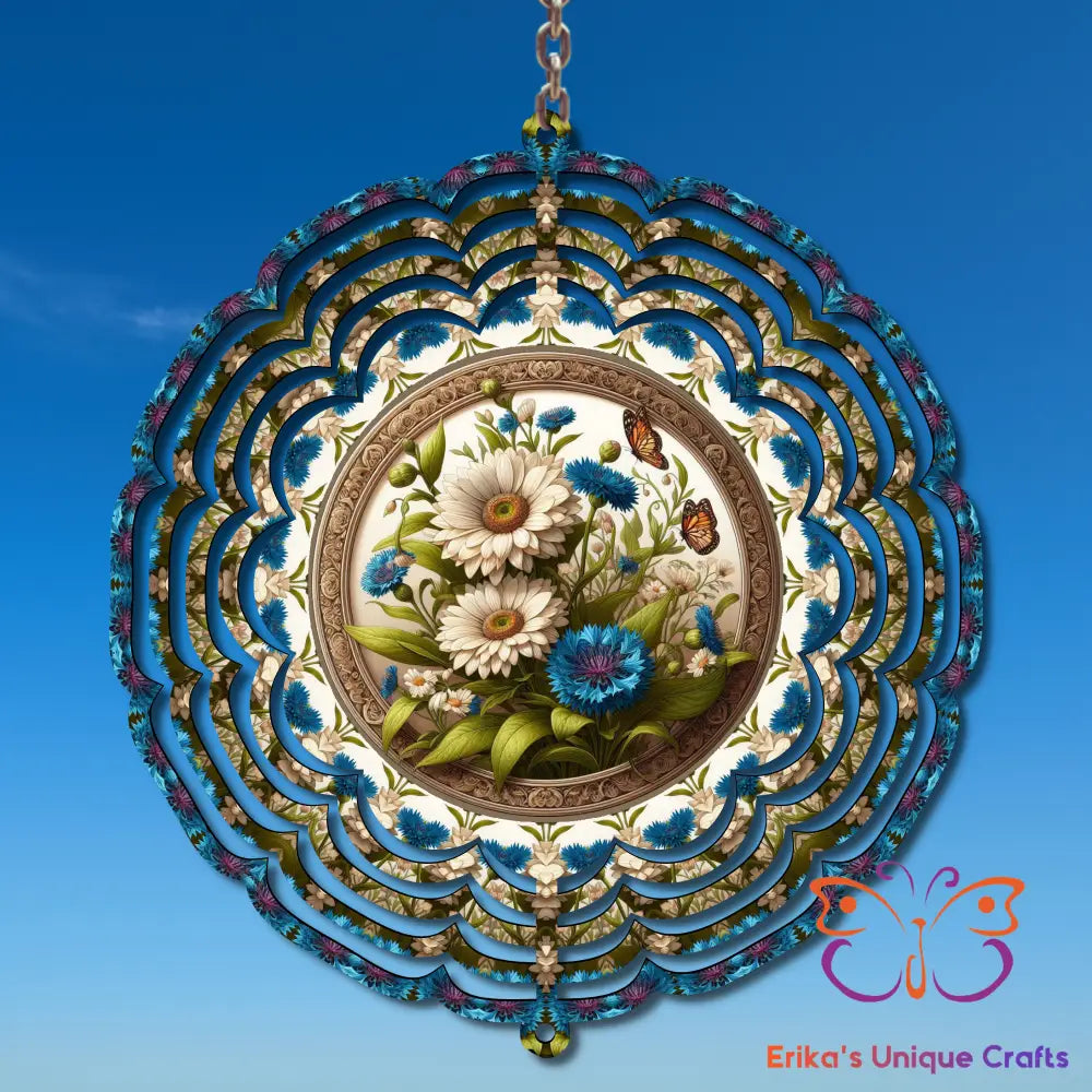 Daisies and Cornflowers Wind Spinner Wind Spinner