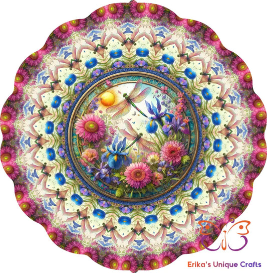 Dragonfly on Flowers Wind Spinner Wind Spinner