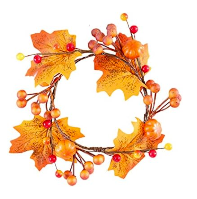 Fall Leaves Candle Wreath