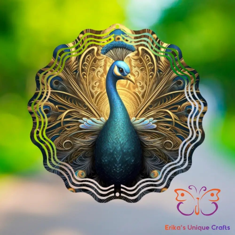 Gold Peacock Wind Spinner Wind Spinner