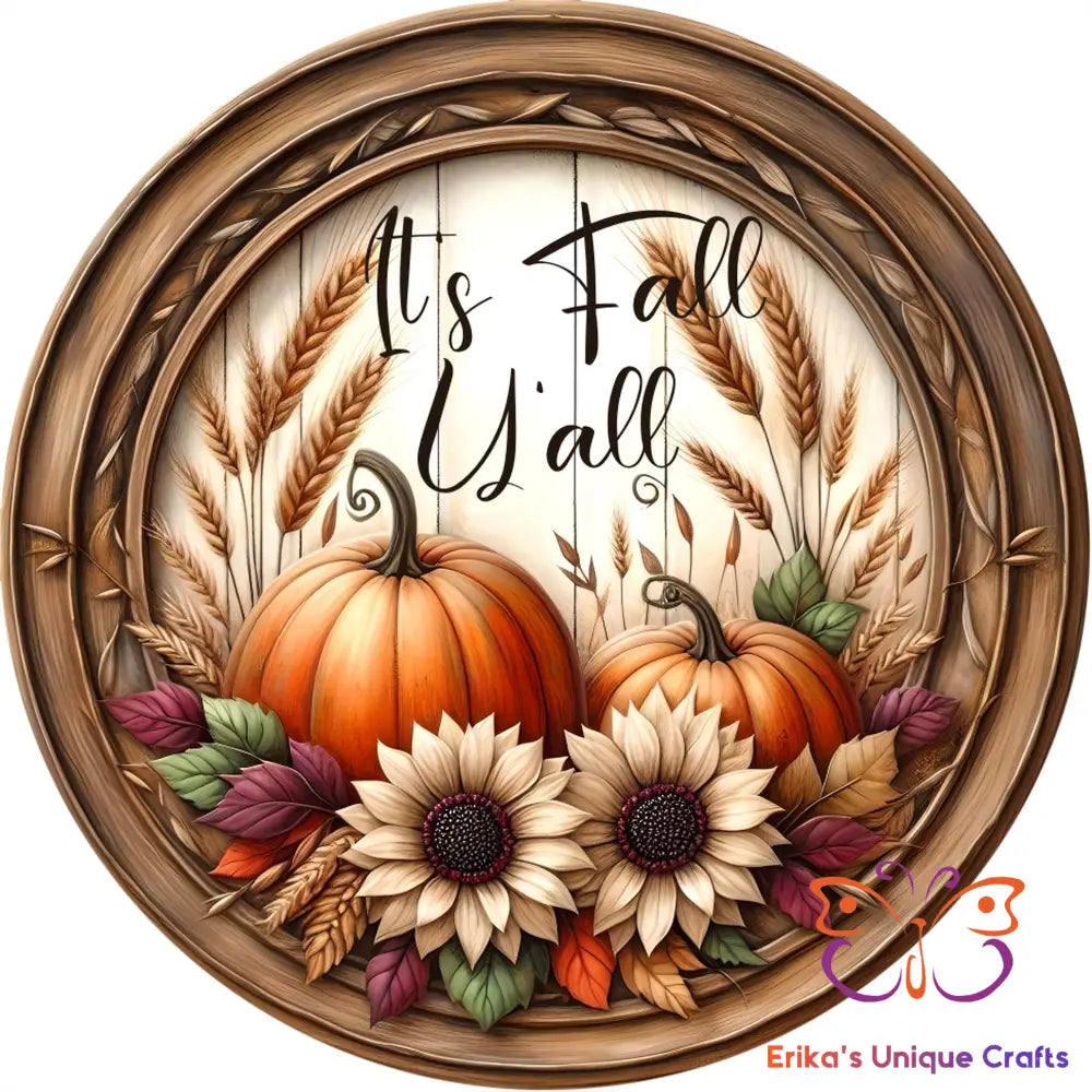 It’s Fall Y’all Wreath Round Hanging Door Sign Door Sign