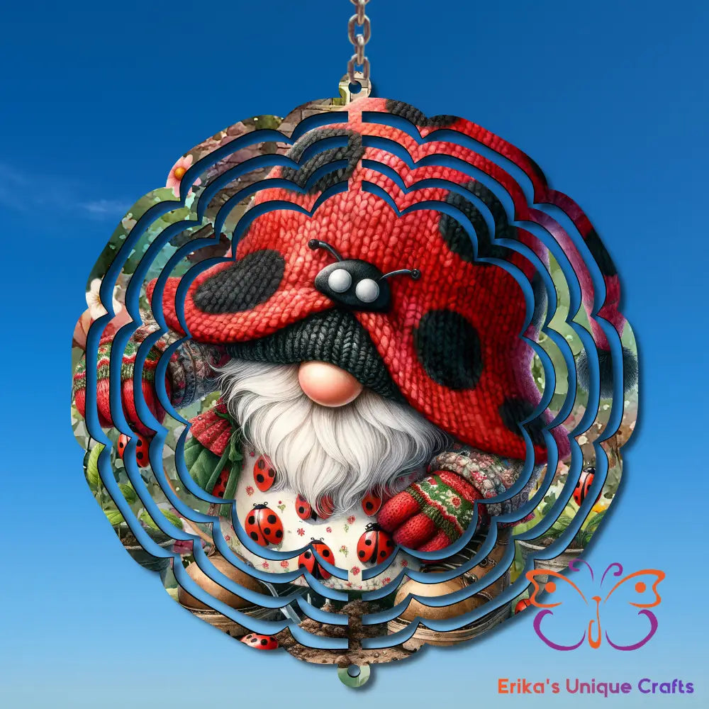 Ladybug Gnome Wind Spinner Wind Spinner