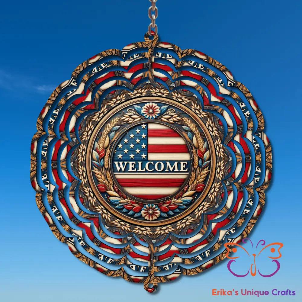 Patriotic Wreath Wind Spinner Wind Spinner