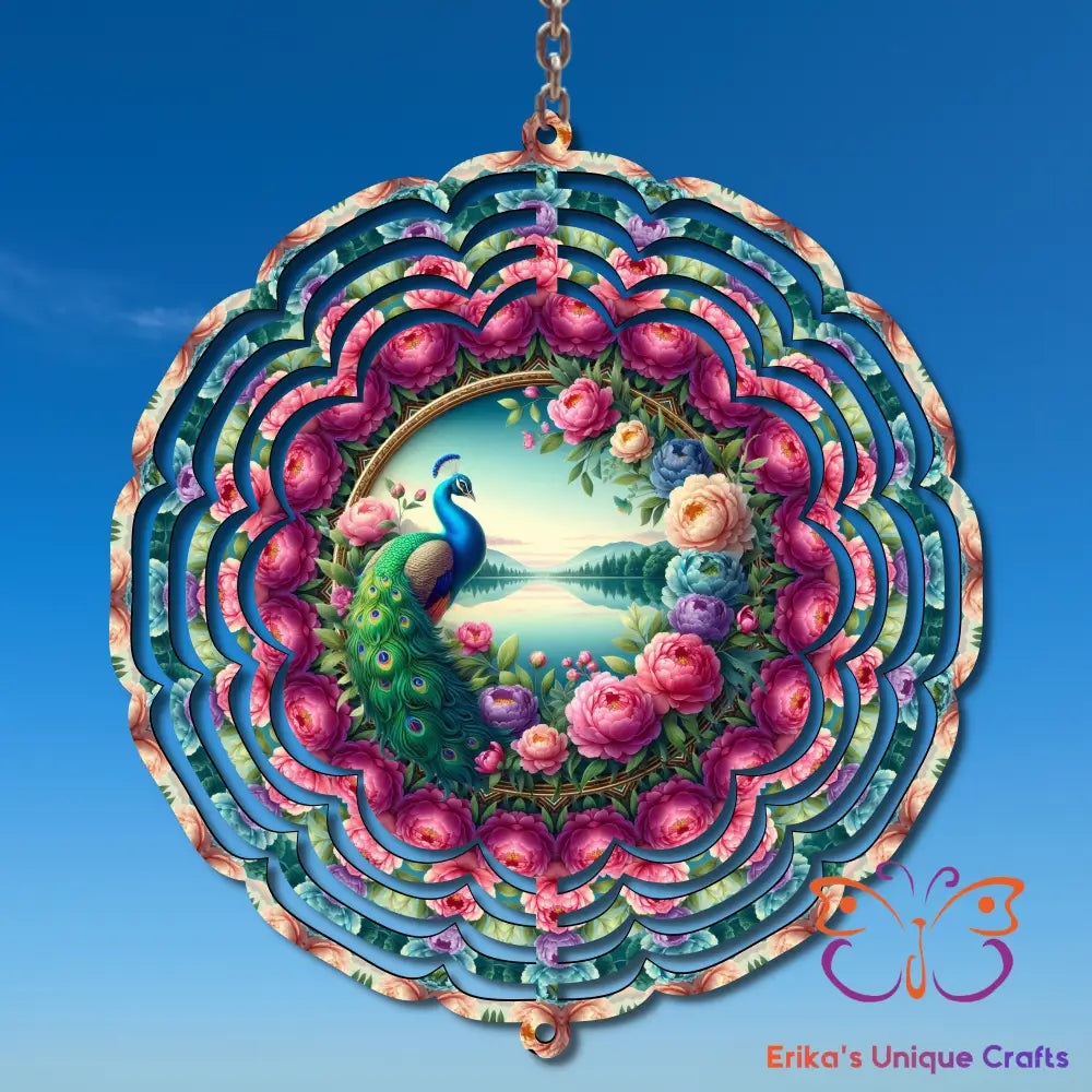 Peacock And Roses Wind Spinner Wind Spinner