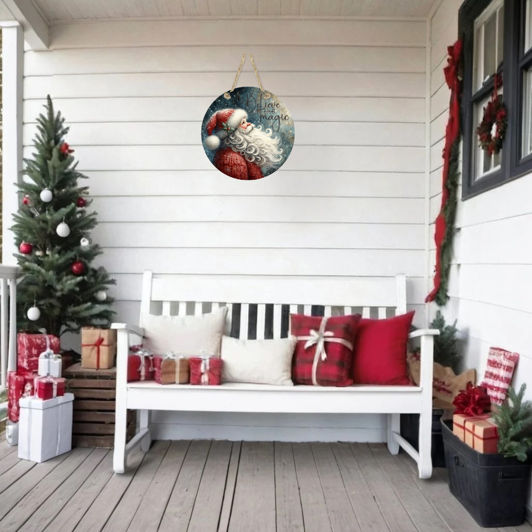 Believe In The Magic Round Hanging Door Sign