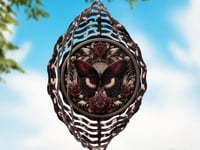 Burgundy Butterfly Wind Spinner