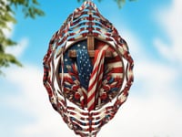 Cross and Flag Wind Spinner