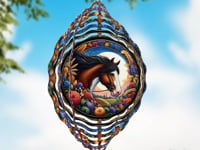 Floral Horse Wind Spinner