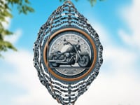 Motorcycle Blue Wind Spinner