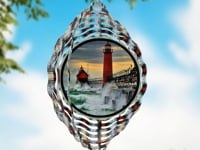 Red Light House Wind Spinner