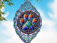 Retro Paw Print Wind Spinner