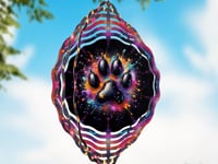 Neon Paw Wind Spinner