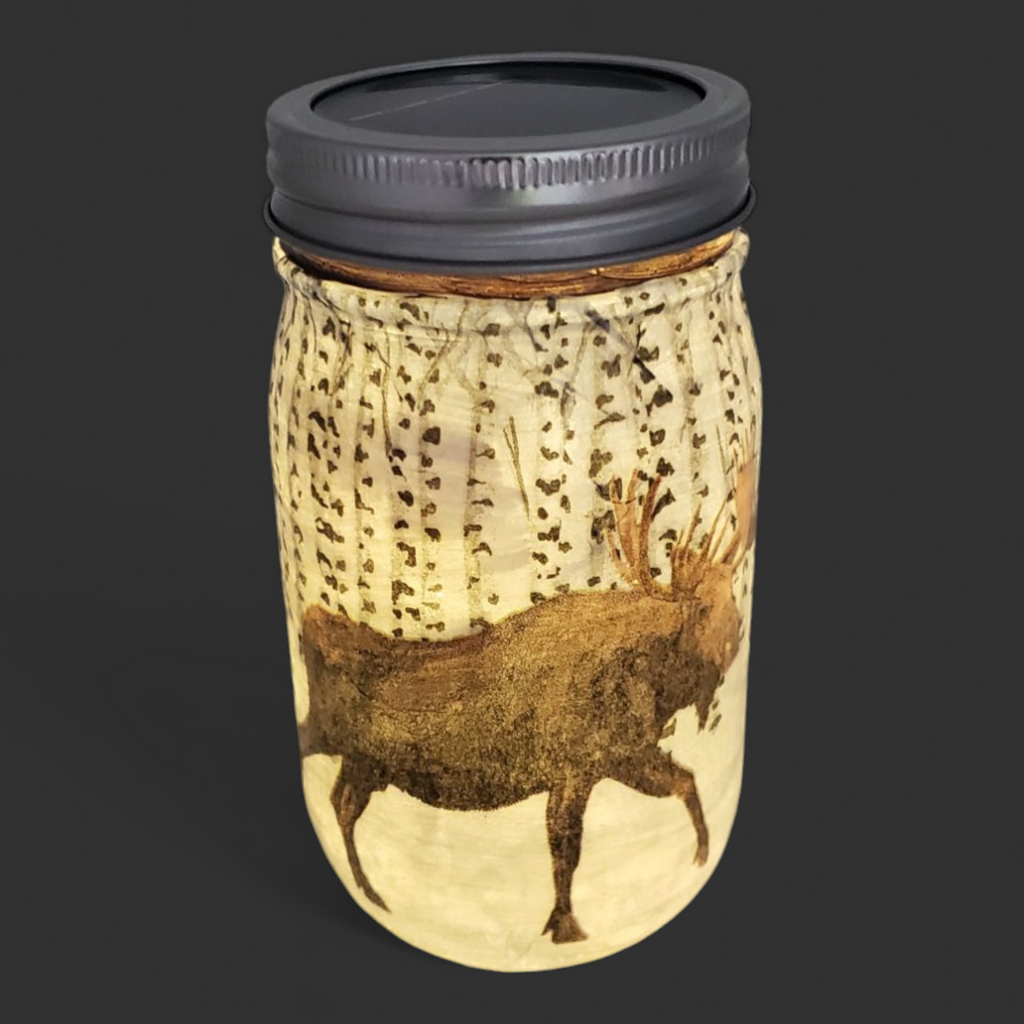 Winter Moose Mason Jar