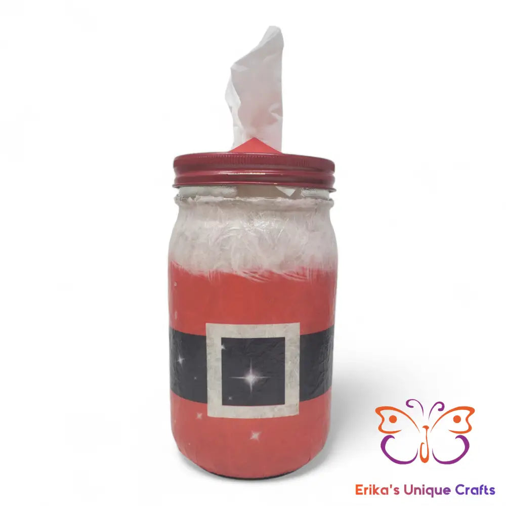 Santa Tissue Dispenser Mason Jar