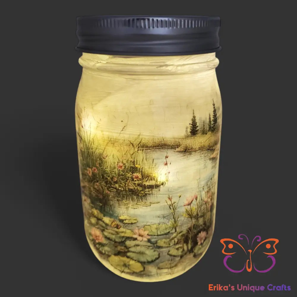 Serene Pond Mason Jar Solar Lights Mason Jar