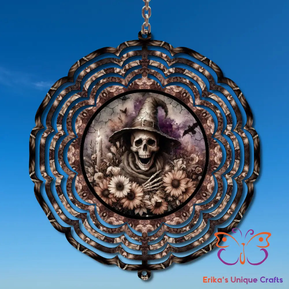 Skeleton and Flowers Wind Spinner Wind Spinner