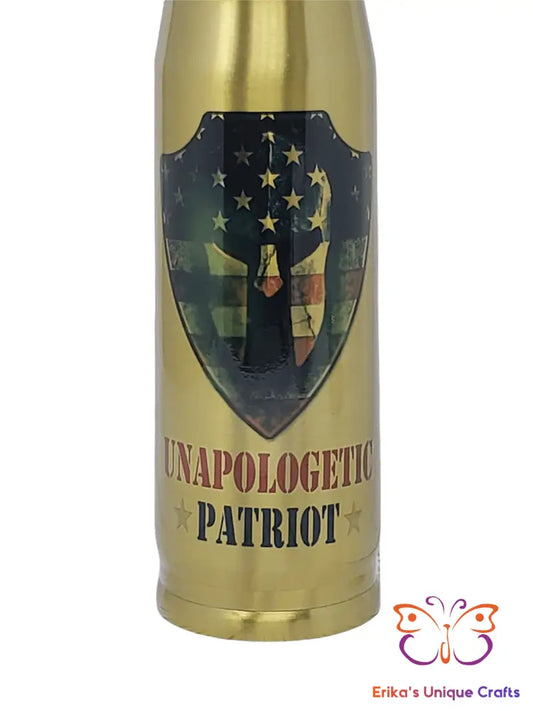 Unapologetic Patriot Shield Bullet Thermos - Erikas Crafts