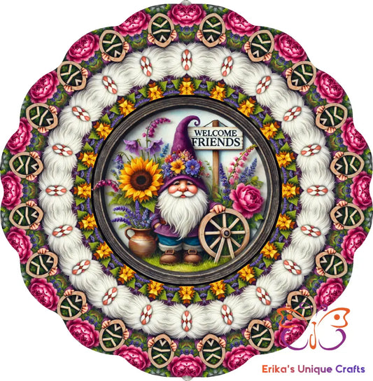 Welcome Friends Gnome Wind Spinner Wind Spinner