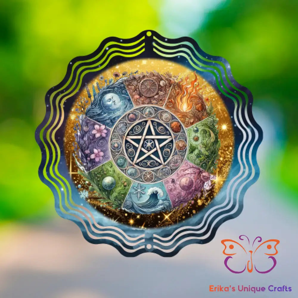 Wheel Of The Year Pentagram Wind Spinner Wind Spinner