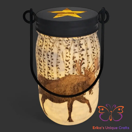 Winter Moose Mason Jar Mason Jar