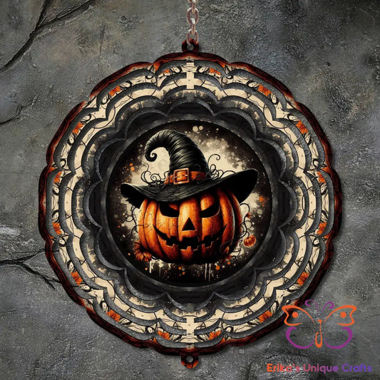 Witch Jack O Lantern Wind Spinner 10 inch Wind Spinner