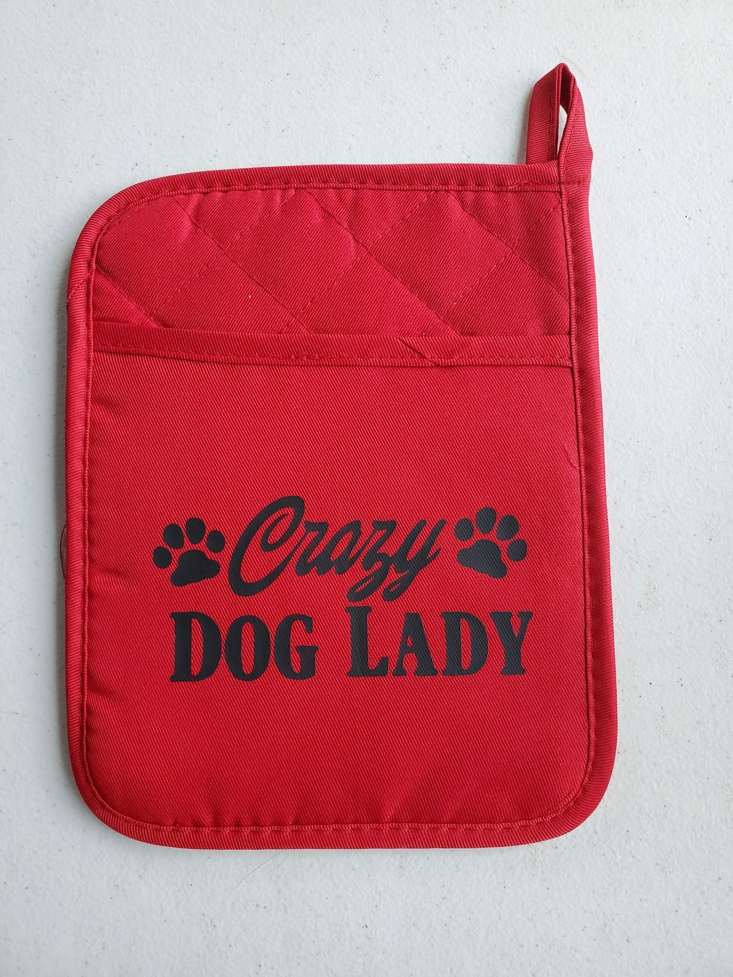 Crazy Dog Lady Red Pot Holder - Erikas Crafts