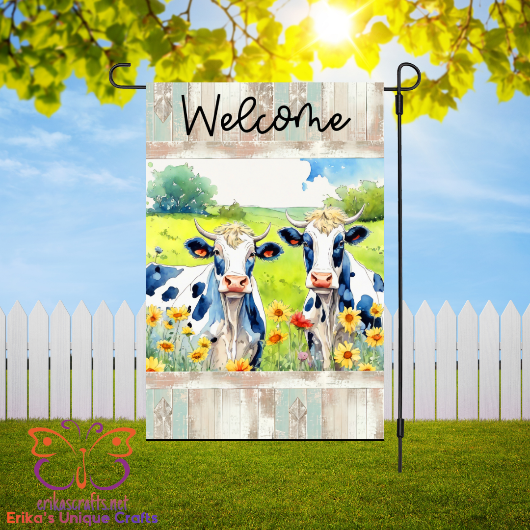 2 Cows Garden Flag