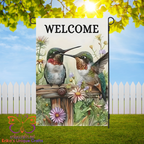 2 Hummingbirds Garden Flag - Garden Flag