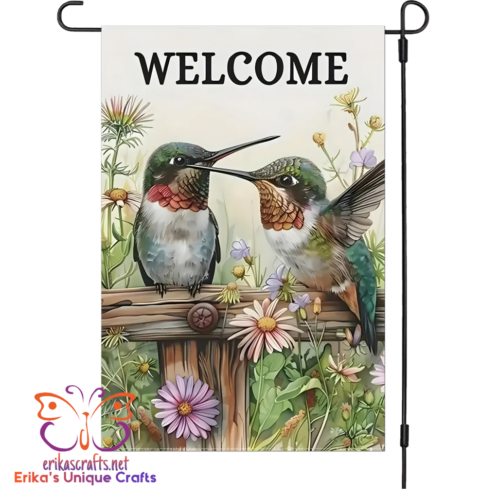 2 Hummingbirds Garden Flag - Garden Flag