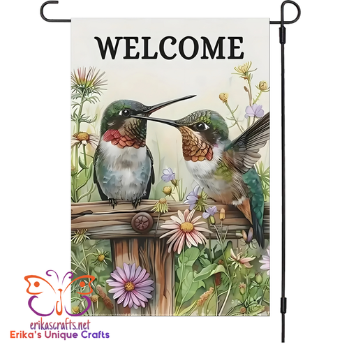 2 Hummingbirds Garden Flag - Garden Flag