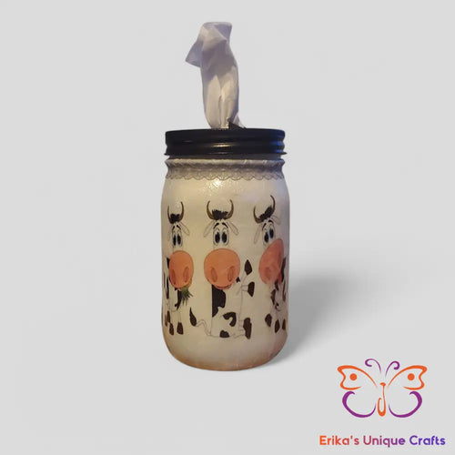 3 cows Mason Jar 32 Oz Tissue Dispenser Mason Jar