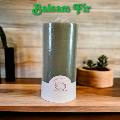 3’’ x 6.5’’ Pillar Candles - Balsam Pine/Green/Beeswax