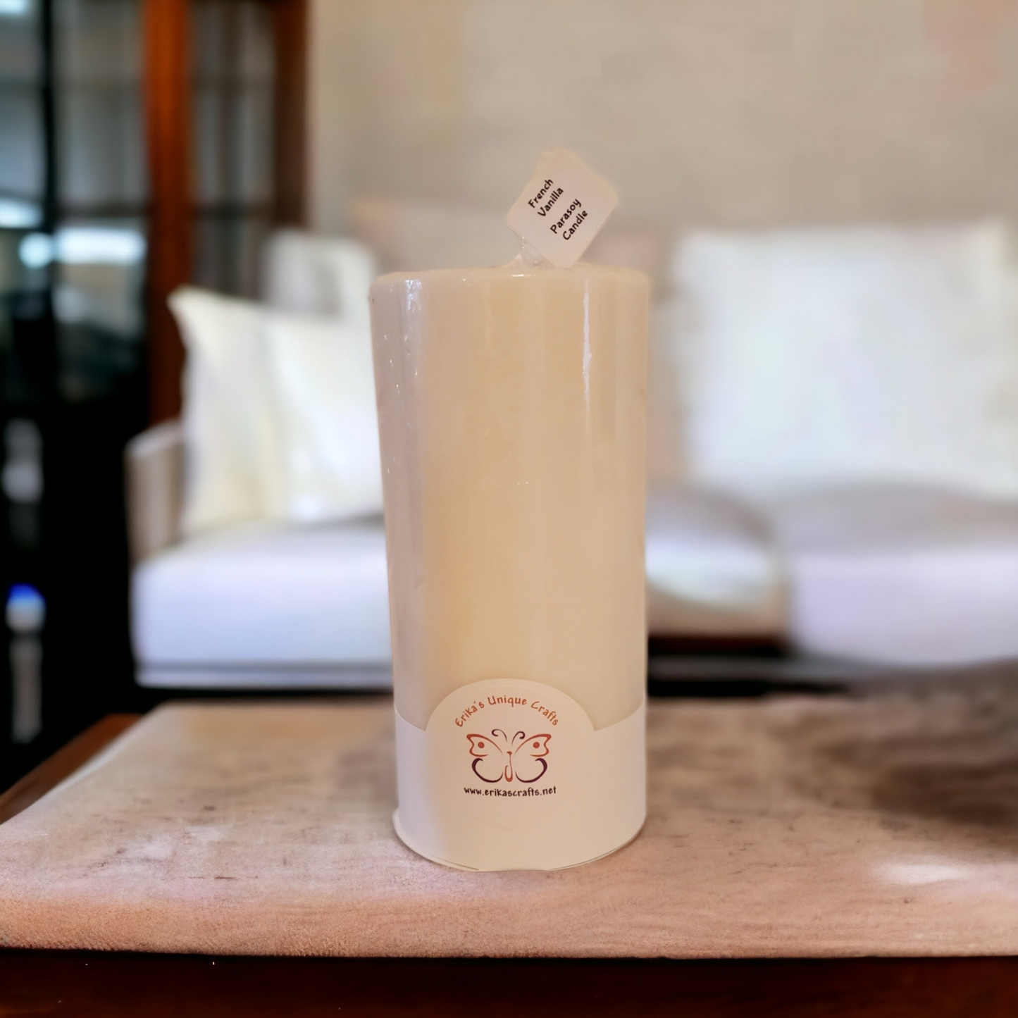 3’’ x 6.5’’ Pillar Candles - French Vanilla/White/Parasoy