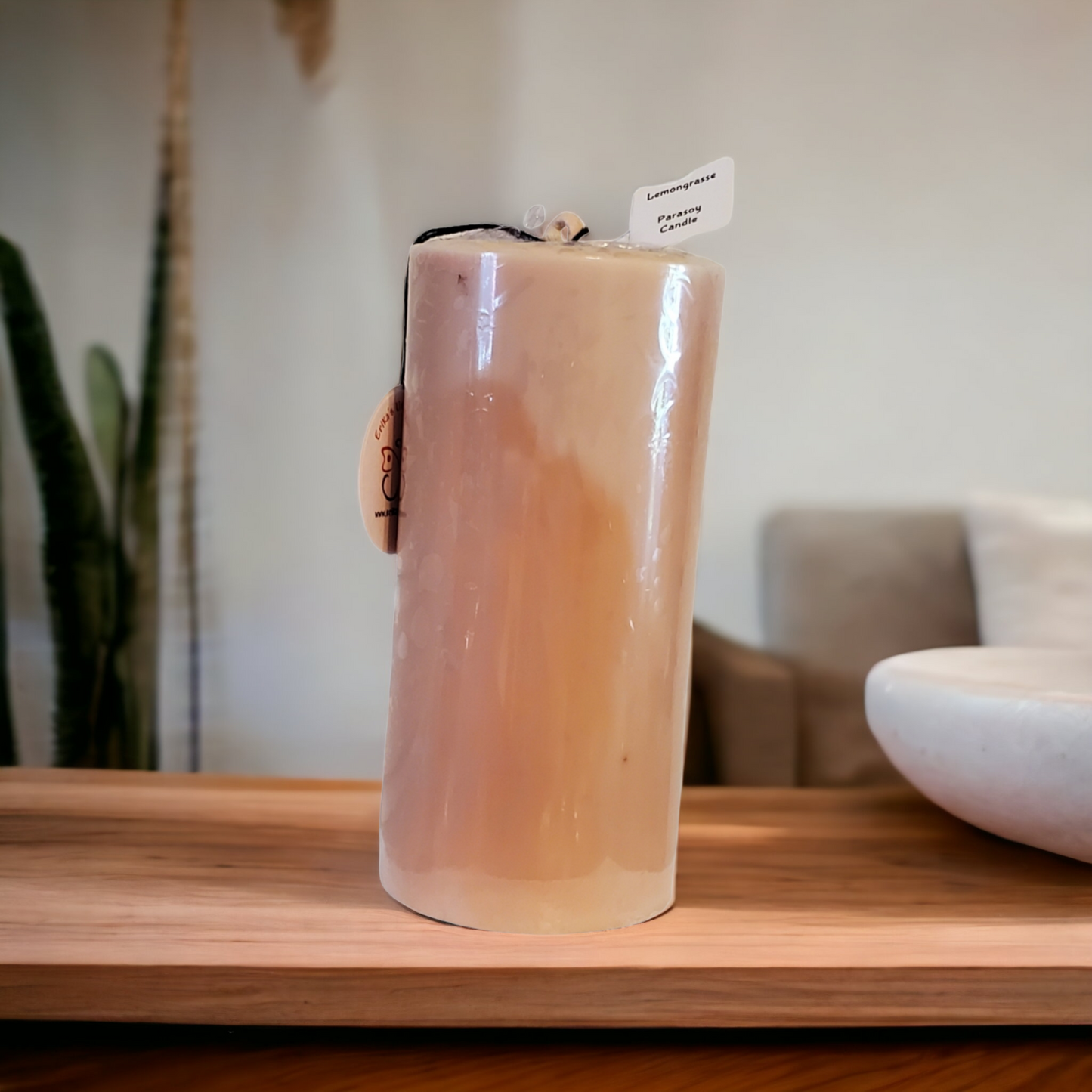 3’’ x 6.5’’ Pillar Candles - Lemongrass/Peach/Parasoy