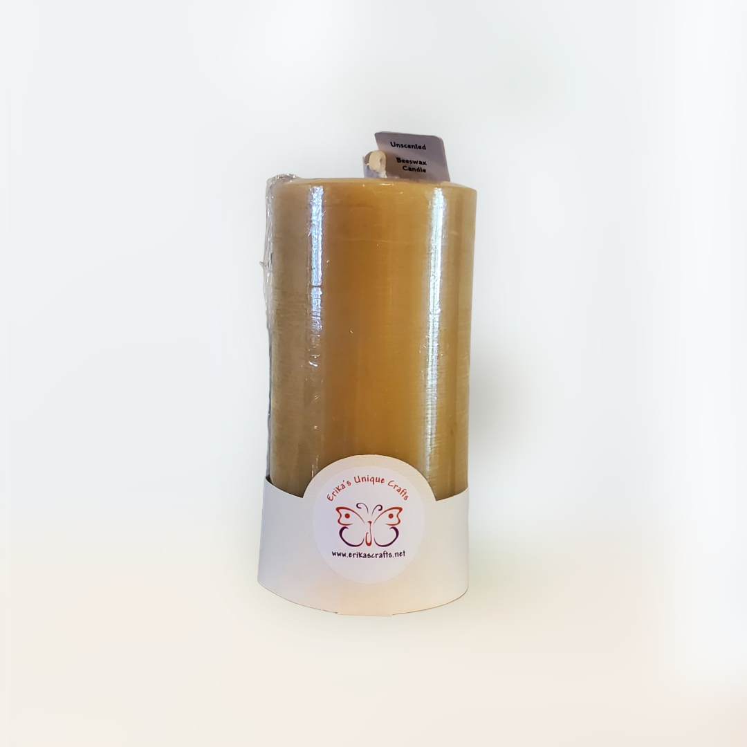 3’’ x 6.5’’ Pillar Candles - Unscented/Yellow/Beeswax