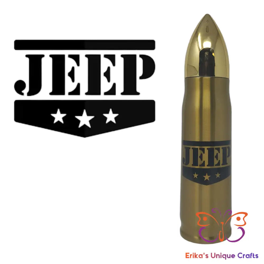 Jeep 3 Stars Bullet Thermos - Erikas Crafts
