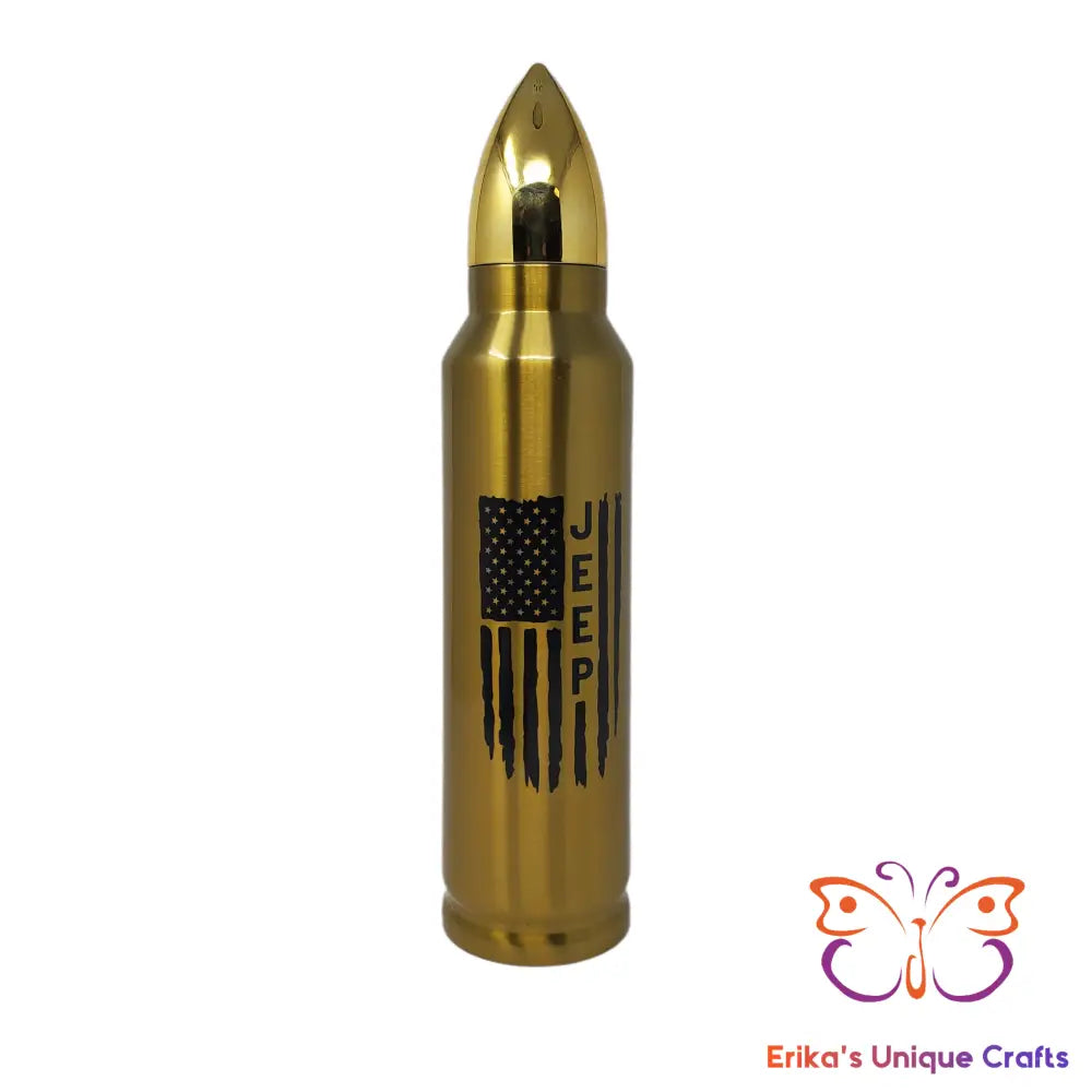 Jeep American Flag Bullet Thermos - Erikas Crafts